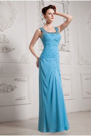 Chiffon Square Neckline Floor Length A-line Dress