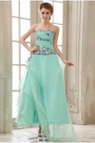 Chiffon Sweetheart Ankle-Length A-Line Dress