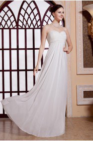 Chiffon Sweetheart Floor Length Empire Line Dress with Pleated