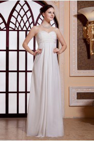 Chiffon Sweetheart Floor Length Empire Line Dress with Pleated