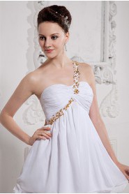 Chiffon One-Shoulder Thigh Length Column Dress