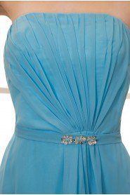 Chiffon Strapless Short A-line Dress with Beaded and Ruffle