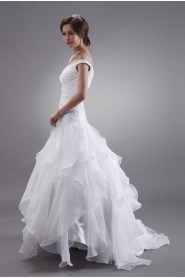 Organza Off-the-shoulder Ankle-Length A-Line Dress