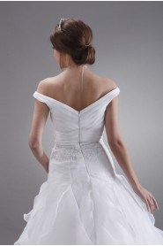 Organza Off-the-shoulder Ankle-Length A-Line Dress