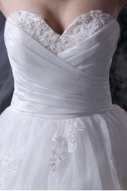 Organza Sweetheart Ball Gown with Embroidery