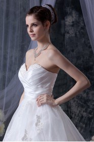 Organza Sweetheart Ball Gown with Embroidery