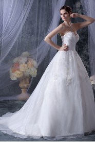 Organza Sweetheart Ball Gown with Embroidery