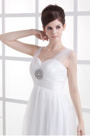 Chiffon Sweetheart Floor Length Column Dress with Beaded