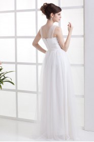 Chiffon Sweetheart Floor Length Column Dress with Beaded