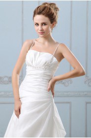 Taffeta Spaghetti Straps A-line Dress with Embroidery