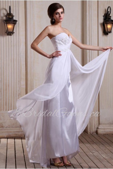 Chiffon Sweetheart Ankle-Length A-line Dress