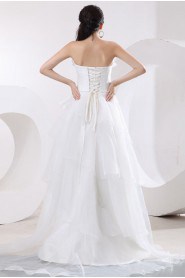 Organza Strapless A-Line Dress with Embroidery