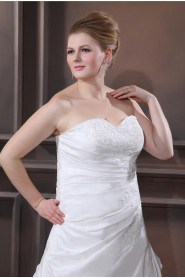 Embroiderd Beading Sweetheart Taffeta A-Line Plus Size Gown