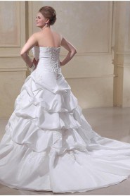 A-Line Taffeta Sweetheart Beading Plus Size Gown