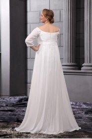 Chiffon Off-the-Shoulder Floor Length Plus Size Gown