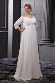 Chiffon Off-the-Shoulder Floor Length Plus Size Gown