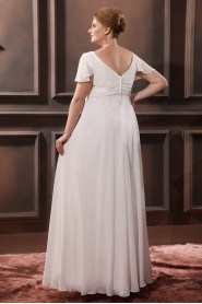 Floor Length V-Neck Plus Size Gown