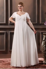 Floor Length V-Neck Plus Size Gown