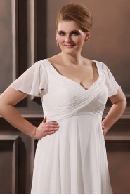 Floor Length V-Neck Plus Size Gown