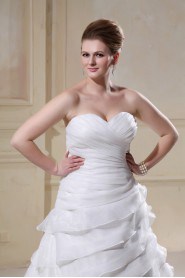 Sweetheart Chiffon Ruched A-Line Plus Size Gown