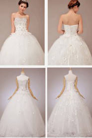 Lace Sweetheart Floor Length Ball Gown with Sequins