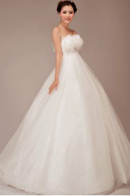 Tulle Strapless Floor Length Ball Gown with Sequins