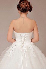 Tulle Strapless Floor Length Ball Gown with Crystals