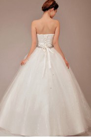 Tulle Sweetheart Floor Length Ball Gown with Crystals