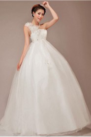 Lace  Floor Length Ball Gown with Crystals