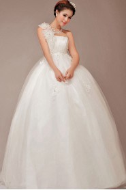 Lace  Floor Length Ball Gown with Crystals