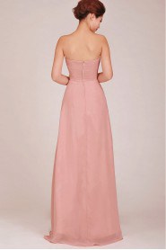 Chiffon Sweetheart Floor Length A-Line Dress with Beading