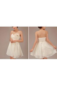 Chiffon Sweetheart Knee-Length A-Line Dress with Flowers