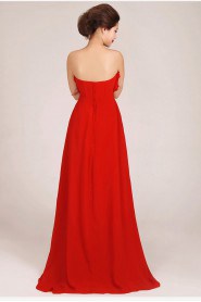 Chiffon Strapless Floor Length Column Dress