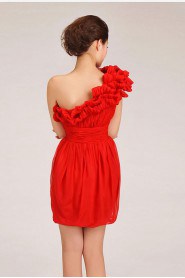 Chiffon  Short Sheath Dress with Ruffle