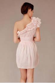 Chiffon  Short Sheath Dress with Ruffle