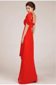 Chiffon  Floor Length A-Line Dress with Sequins