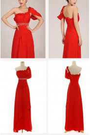 Chiffon  Floor Length A-Line Dress with Sequins