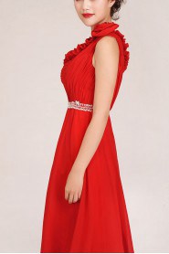 Chiffon  Floor Length A-Line Dress with Sequins