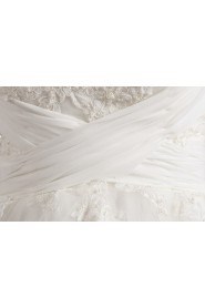 Organza Strapless Ball Gown with Crystal