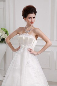 Satin Strapless Ball Gown with Sequins