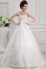 Satin Strapless Ball Gown with Sequins