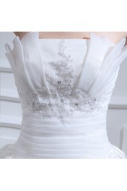 Organza Strapless Floor Length Ball Gown