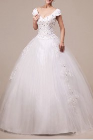 Organza Halter Floor Length Ball Gown with Crystal