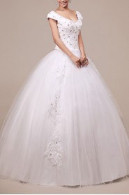 Organza Halter Floor Length Ball Gown with Crystal