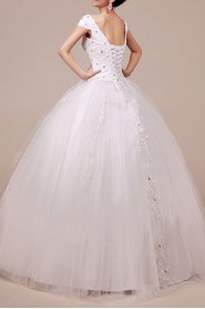 Organza Halter Floor Length Ball Gown with Crystal