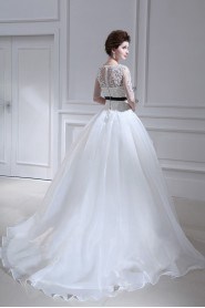 Lace Strapless Ball Gown with Sequins