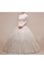 Net and Satin Sweetheart Floor Length Ball Gown