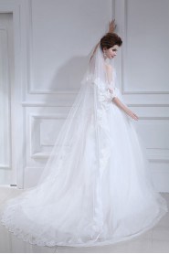 Organza Strapless Ball Gown with Crystal