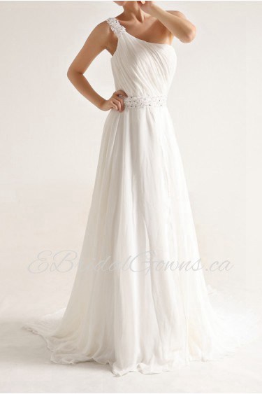 Chiffon One Shoulder A-line Gown