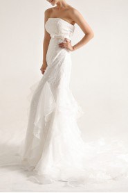 Organza Strapless Mermaid Gown